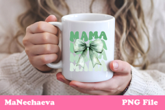 Mama Sublimation Design | Green Bow Mother&#039;s Day PNG Product Image 3
