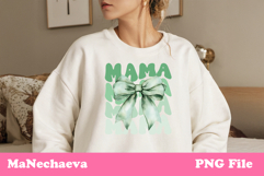 Mama Sublimation Design | Green Bow Mother&#039;s Day PNG Product Image 2