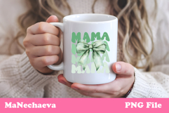 Mama Sublimation Design | Green Bow Mother&#039;s Day PNG Product Image 3