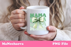 Mama Sublimation Design | Green Bow Mother&#039;s Day PNG Product Image 3