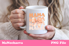 Mama Sublimation Design | Peach Bow Mother’s Day PNG Product Image 3