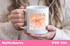 Mama Sublimation Design | Peach Bow Mother’s Day PNG Product Image 3