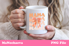 Mama Sublimation Design | Peach Bow Mother’s Day PNG Product Image 3