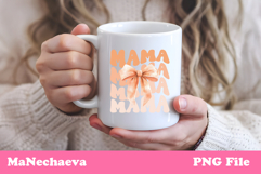 Mama Sublimation Design | Peach Bow Mother’s Day PNG Product Image 3