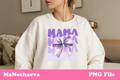 Mama Sublimation Design | Purple Bow Mother’s Day PNG Product Image 2