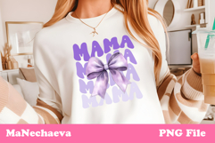 Mama Sublimation Design | Purple Bow Mother’s Day PNG Product Image 1