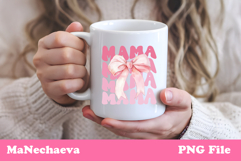 Mama Sublimation Design | Pink Bow Mother’s Day PNG Product Image 1