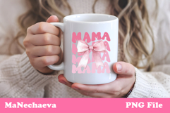 Mama Sublimation Design | Pink Bow Mother’s Day PNG Product Image 3