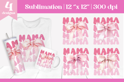 Mama Sublimation Design | Pink Bow Mother’s Day PNG Product Image 1