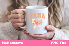 Mama Sublimation Design | Orange Bow College Font PNG Product Image 3