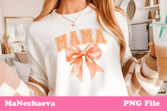 Mama Sublimation Design | Orange Bow College Font PNG Product Image 3