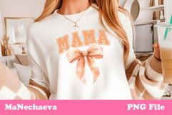 Mama Sublimation Design | Orange Bow College Font PNG Product Image 1