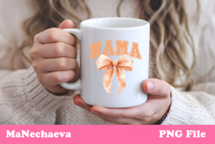 Mama Sublimation Design | Orange Bow College Font PNG Product Image 3