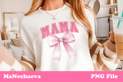 Mama Sublimation Design | Pink Bow College Font PNG Product Image 1