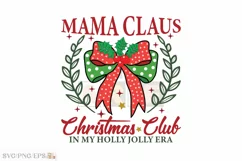 Mama Claus Coquette Christmas Bow SVG T-shirt Design Product Image 1