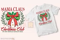 Mama Claus Coquette Christmas Bow SVG T-shirt Design Product Image 2
