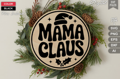 Mama Claus SVG | Christmas Round Sign SVG | Xmas SVG Product Image 3
