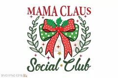 Mama Claus Christmas Coquette Bow SVG T-shirt Design Product Image 1