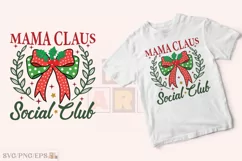 Mama Claus Christmas Coquette Bow SVG T-shirt Design Product Image 2