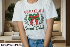 Mama Claus Christmas Coquette Bow SVG T-shirt Design Product Image 3