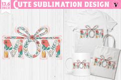 Mothers day clipart | Flowers, Bow | MOM sublimation Product Image 1