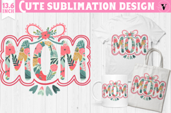 Mothers day clipart | Flowers, Bow | MOM sublimation Product Image 1