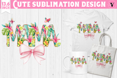 Mothers day clipart | Flowers, Bow | Mama sublimation Product Image 1