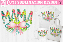 Mothers day clipart | Flowers, Bow | Mama sublimation Product Image 1