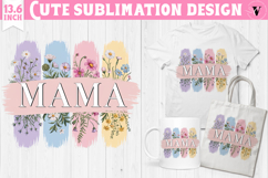 Mothers day clipart | Brush stroke | MAMA sublimation Product Image 1