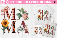 Mothers day clipart | Flowers, Bow | Mama sublimation Product Image 1