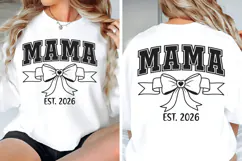 Mama Coquette Bow Mama,Est 2026 SVG PNG, Mother's Day SVG Product Image 2