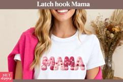 Hearts Latch Hook Mama Sublimation Pink Mothers Day Product Image 2