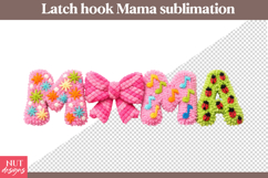 Latch Hook Mama Sublimation Pink Bow Yarn Mama Mothers Day Product Image 1