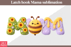 Latch Hook Mom Sublimation Yarn Bee Floral Mama Mothers Day Product Image 1