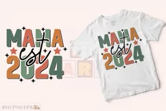 Mama Est 2024 SVG, Mom PNG T-shirt Design Product Image 2