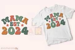 Mama Est 2024 SVG, Mom PNG T-shirt Design Product Image 2