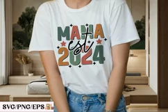 Mama Est 2024 SVG, Mom PNG T-shirt Design Product Image 3