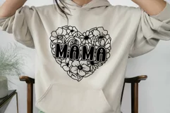 Mama SVG, Mama Floral Heart SVG, Mothers Day SVG. Product Image 2