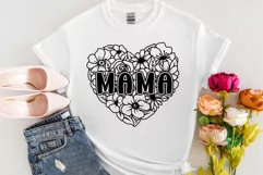 Mama SVG, Mama Floral Heart SVG, Mothers Day SVG. Product Image 4