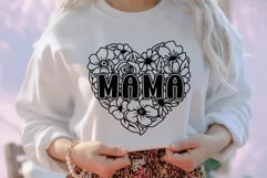 Mama SVG, Mama Floral Heart SVG, Mothers Day SVG. Product Image 3