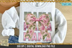 Pink Mama Chinoiserie Coquette Bow is a professional design that is available at 300dpi PNG to use for Sublimation, iron-on transfer, DTG Printing and normal printing.
