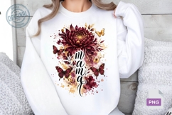 Mama Floral PNG Sublimation Design, Wildflower PNG 4 Product Image 1