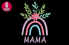 Mama Floral Rainbow Machine Embroidery Design Product Image 2