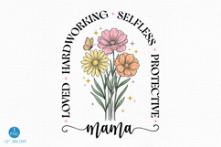 Floral Mama T-Shirt PNG, Strong Loving Mom Design Product Image 1