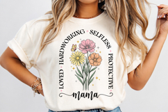 Floral Mama T-Shirt PNG, Strong Loving Mom Design Product Image 2