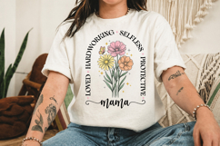 Floral Mama T-Shirt PNG, Strong Loving Mom Design Product Image 3