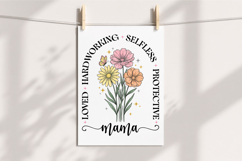 Floral Mama T-Shirt PNG, Strong Loving Mom Design Product Image 4