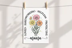 Floral Mama T-Shirt PNG, Strong Loving Mom Design Product Image 4