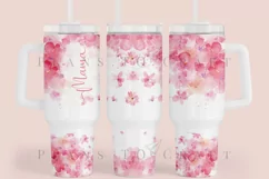 mama floral watercolor 40oz quencher tumbler sublimation full wrap high resolution transparant background