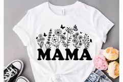 Mothers Day SVG, Mama Flower SVG, Mama Shirt Svg. Product Image 2